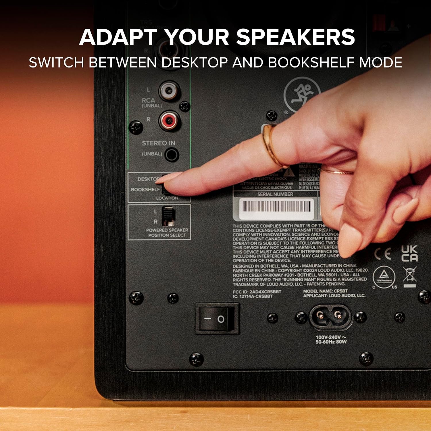 Mackie CR4.5 4.5' Creative Reference Powered Studio Monitors with Tone Knob and Location Switch — Active Speakers for Music Production, Desktop Computer, Gaming, HiFi Listening