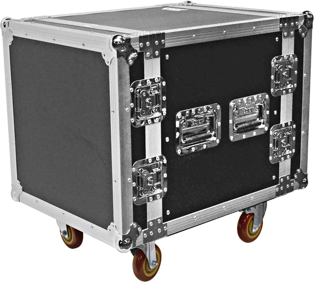 Seismic Audio Speakers Heavy Duty 10 Space ATA Rack Case with 4 Inch Casters, Pro Audio DJ Rack, 10U Server Network Case