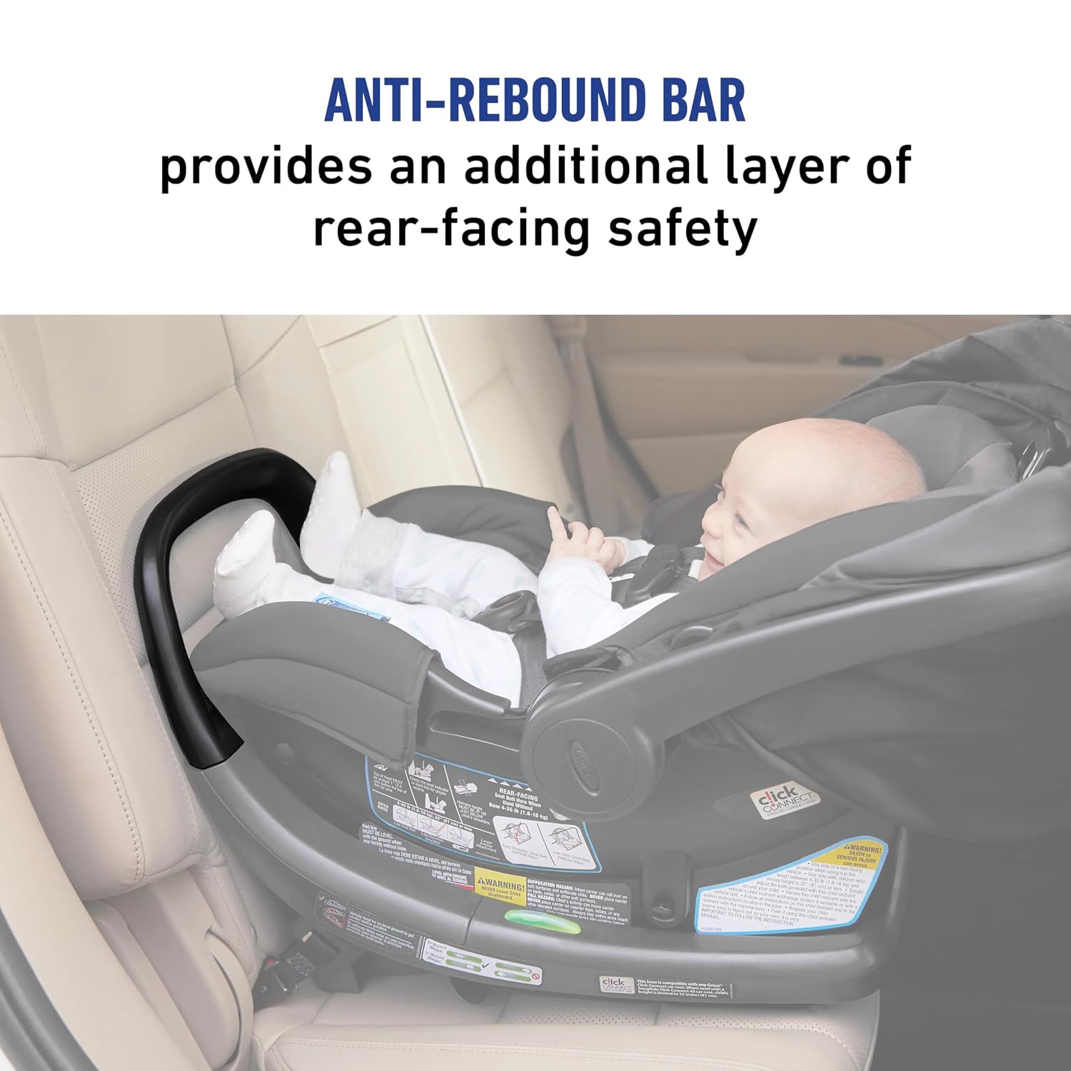 Graco® SnugRide SnugFit LX Infant Car Seat, Baby Car Seat with Anti-Rebound Bar for Extra Safety, SnugLock Easy Install Carseat, 1-Hand Adjustable Handle, No-Rethread Harness, Baby Essentials, Pierce