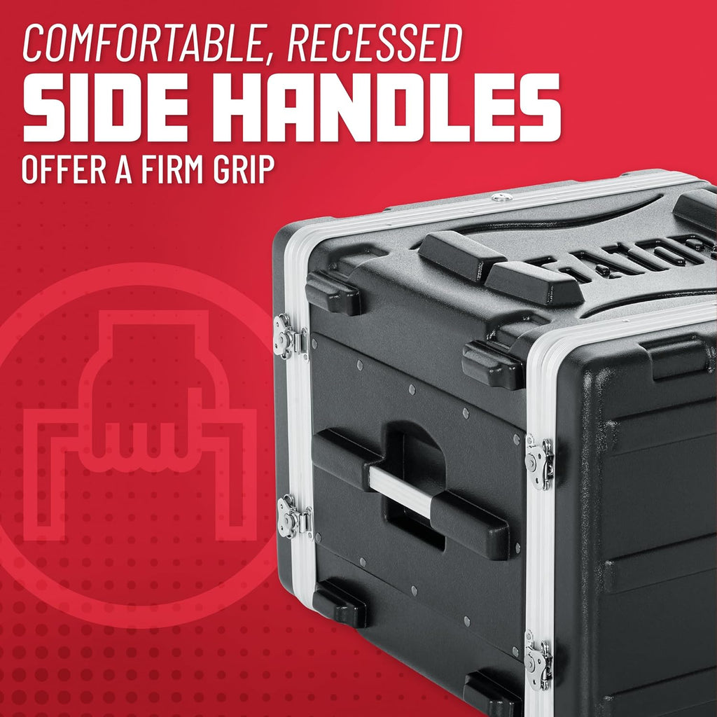 Gator Cases Lightweight Molded 8U Rack Case with Heavy Duty Latches; Standard 19.25' depth, 8U (GR-8L)