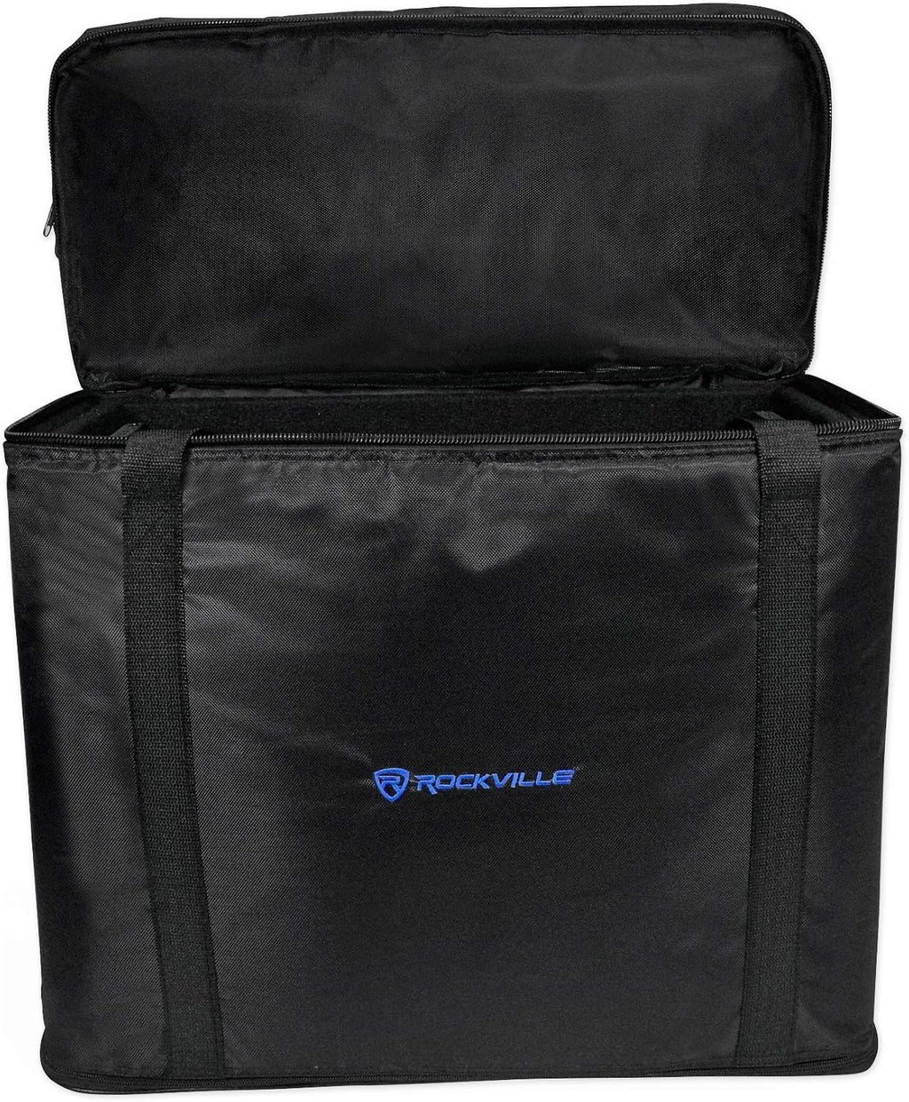 Rockville RRB55 5U Rack Bag Double-Sided Case, 16' Depth, Shoulder Strap, Zippered Pockets, Lightweight, Durable Nylon, for DJs and Live Sound Professionals