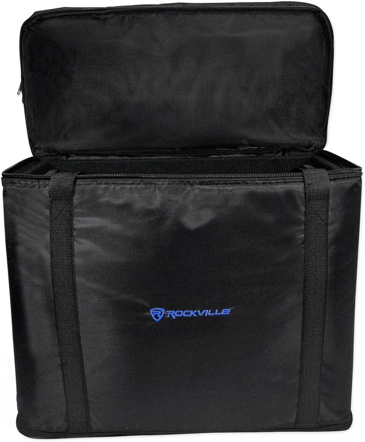 Rockville RRB55 5U Rack Bag Double-Sided Case, 16' Depth, Shoulder Strap, Zippered Pockets, Lightweight, Durable Nylon, for DJs and Live Sound Professionals