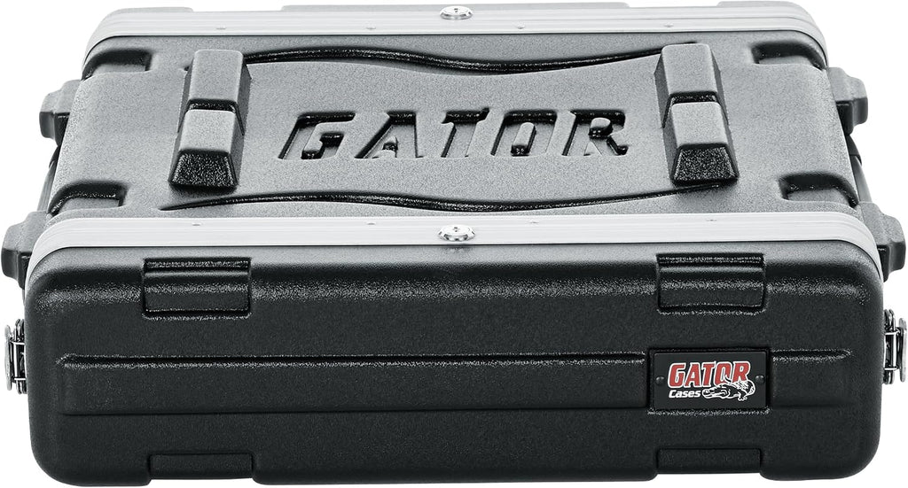 Gator Cases Soundcheck Series Lightweight Molded 2U Rack Case with Heavy Duty Latches, Standard 19.25' Depth (GR-2L)
