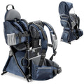 besrey Baby Backpack Carrier, Toddler Hiking Backpack with Safety 3-Height Seat, Adjustable Straps&Waist Belt, Foldable Frame Lightweight Large Capacity Child Carrier for Hiking (Blue)