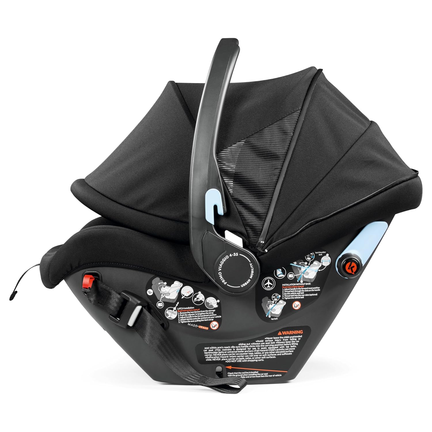 Peg Perego Primo Viaggio Urban Mobility-Baseless Infant car seat with Latch-True Black