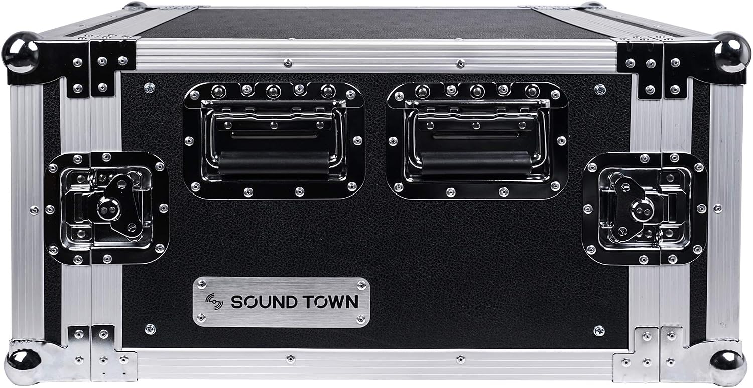 Sound Town 6U PA/DJ Rack/Road Case, 6-Space, with 21' Depth, Plywood, Metal Ball Corners - Pro Tour Grade (STRC-6U)