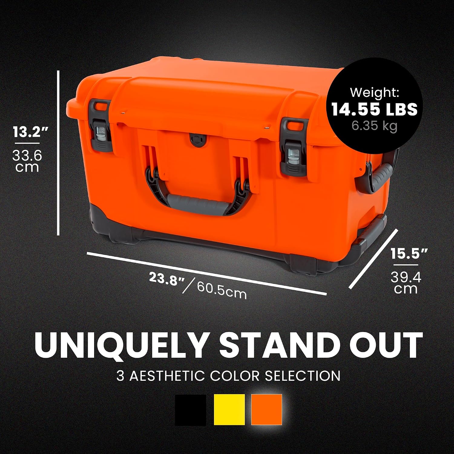 NANUK 938 Pro Photo Kit – Waterproof Travel Camera Hard Case with Padded Dividers and Wheels, 23.8' x 15.5' x 13.2', Dustproof and Impact-Resistant, Ideal for Heavy Loads – Orange