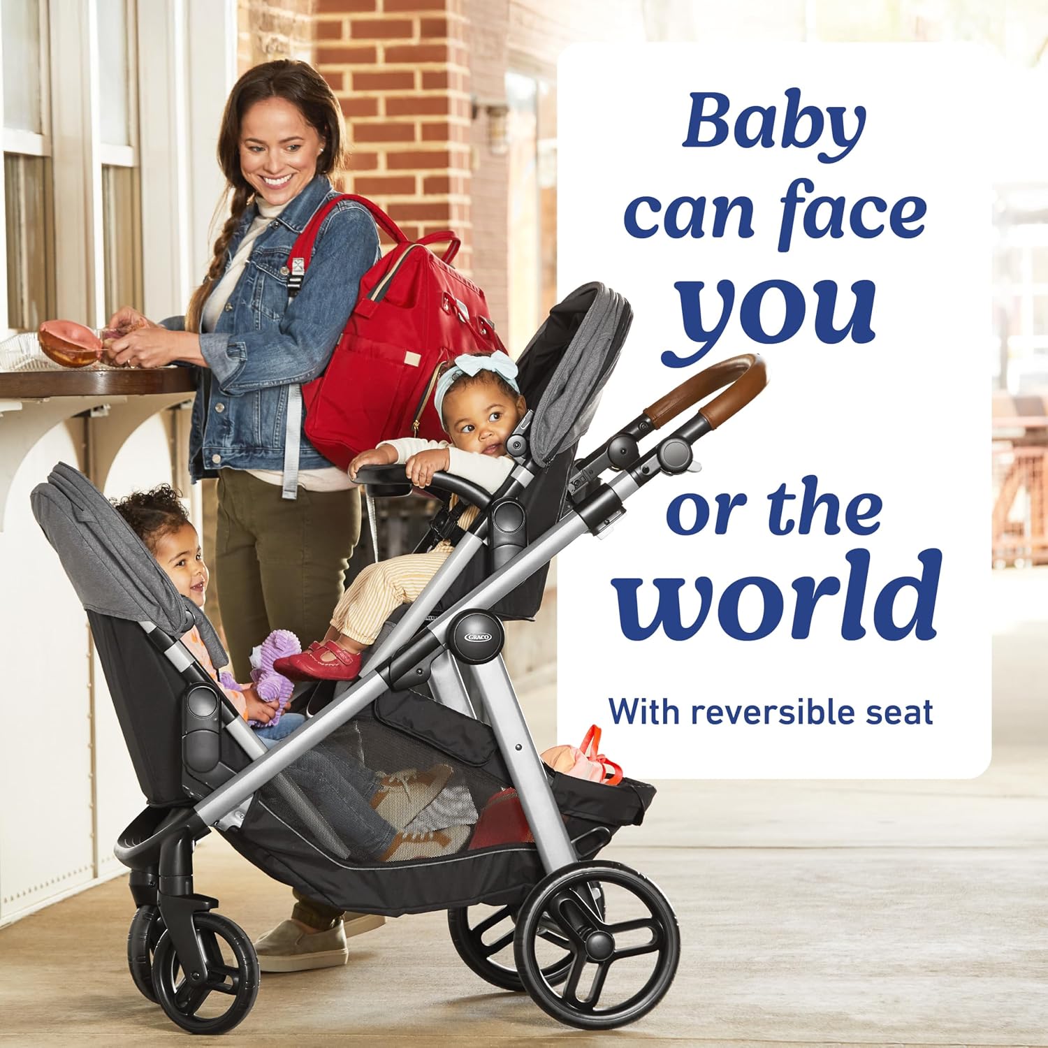 Graco® Modes Nest2Grow Baby Stroller, Slide2Me Adjustable Seat, 4 Modes of Use Capability from Infant Car Seat Carrier to a Double Stroller, Maison