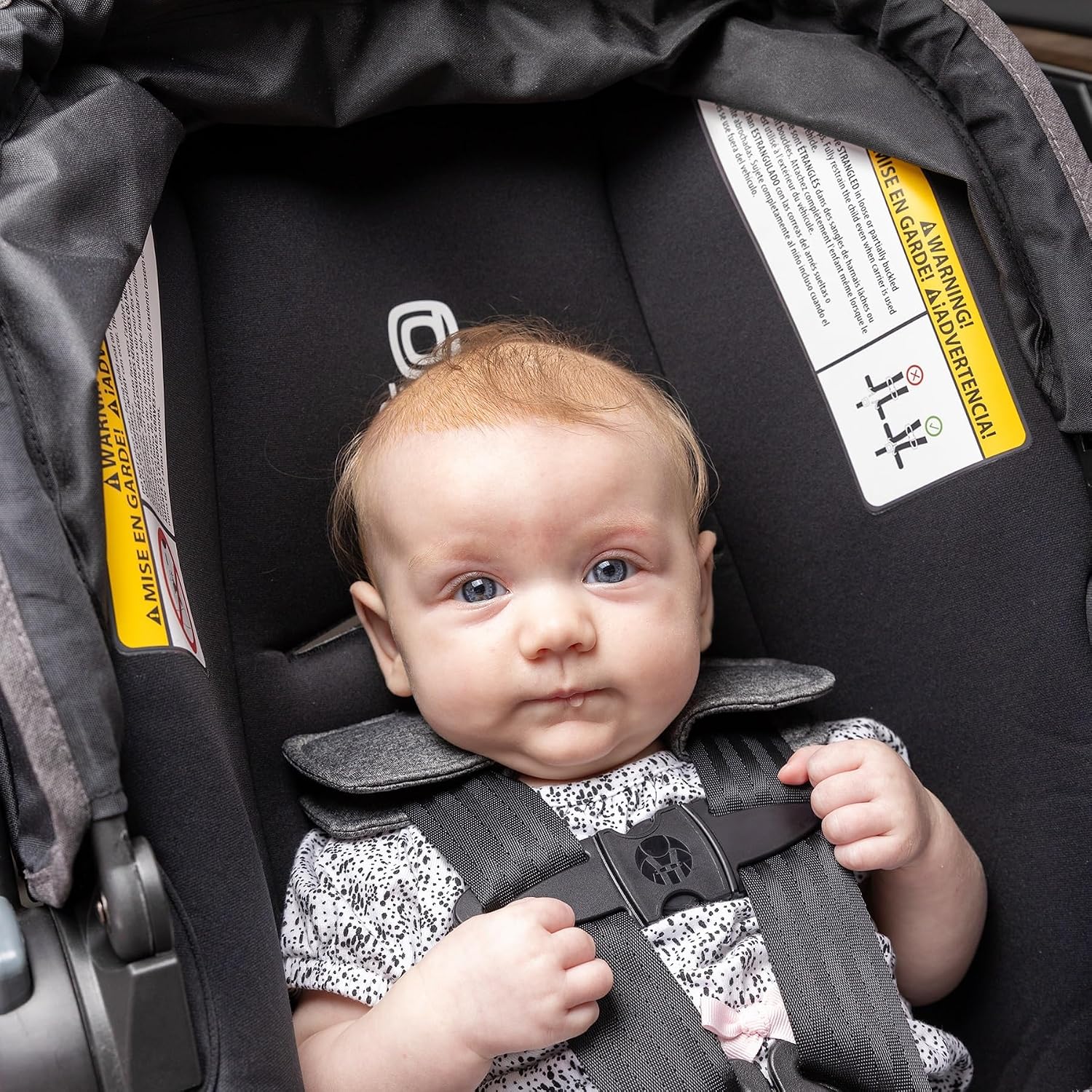 Diono LiteClik 30 R SafePlus Infant Car Seat and Base, Rear-Facing for Infants 4-30lbs, SafePlus Engineering, with Infant Insert, UPF 50+ Sunshade (Black)