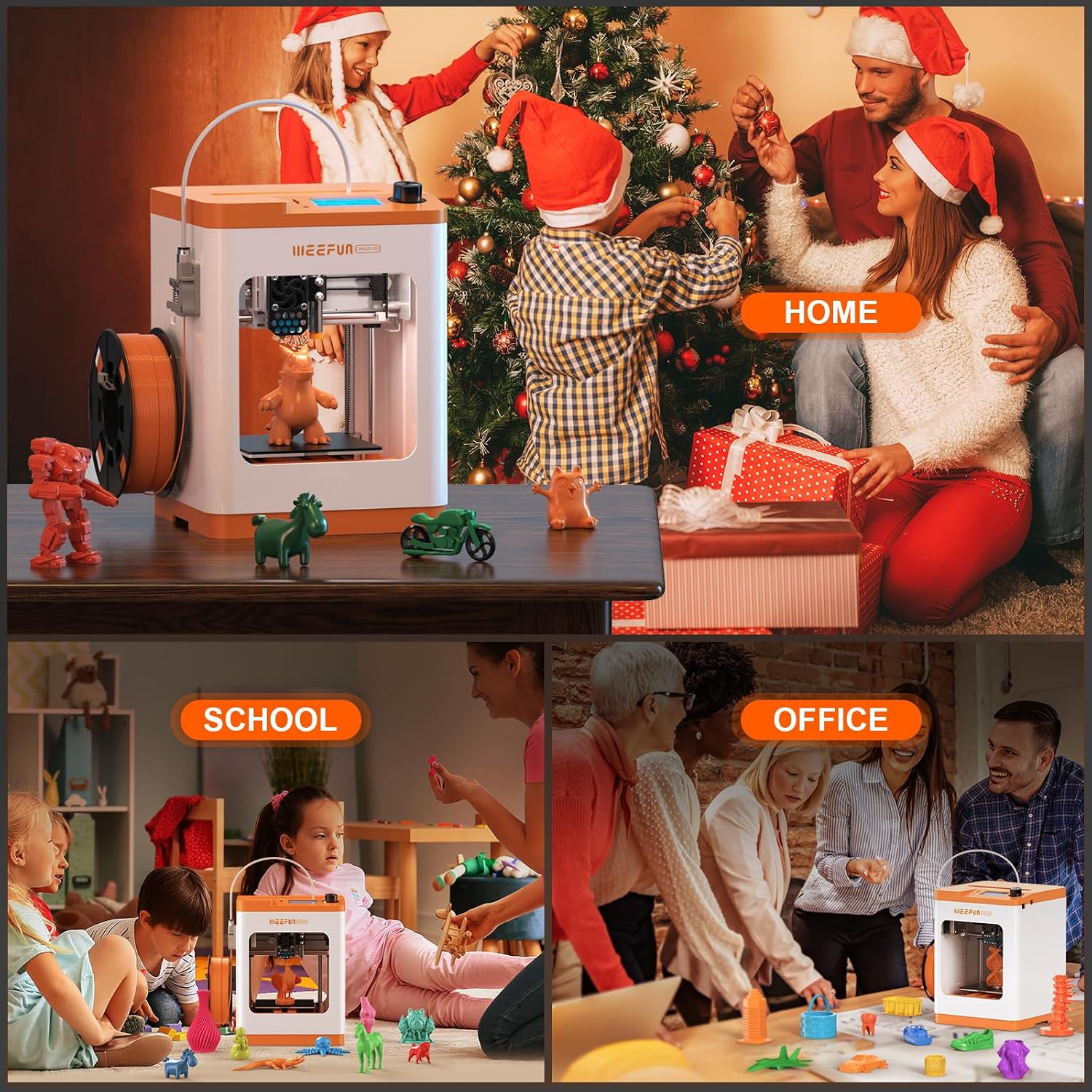 Upgraded Tina2S 3D Printer, HEPHI3D 3D Printers WiFi Cloud Printing Auto Bed Leveling, Fully Assembled Mini 3D Printers for Beginners, Silent Print, Fully Open Source DIY 3D Printer for Home, School