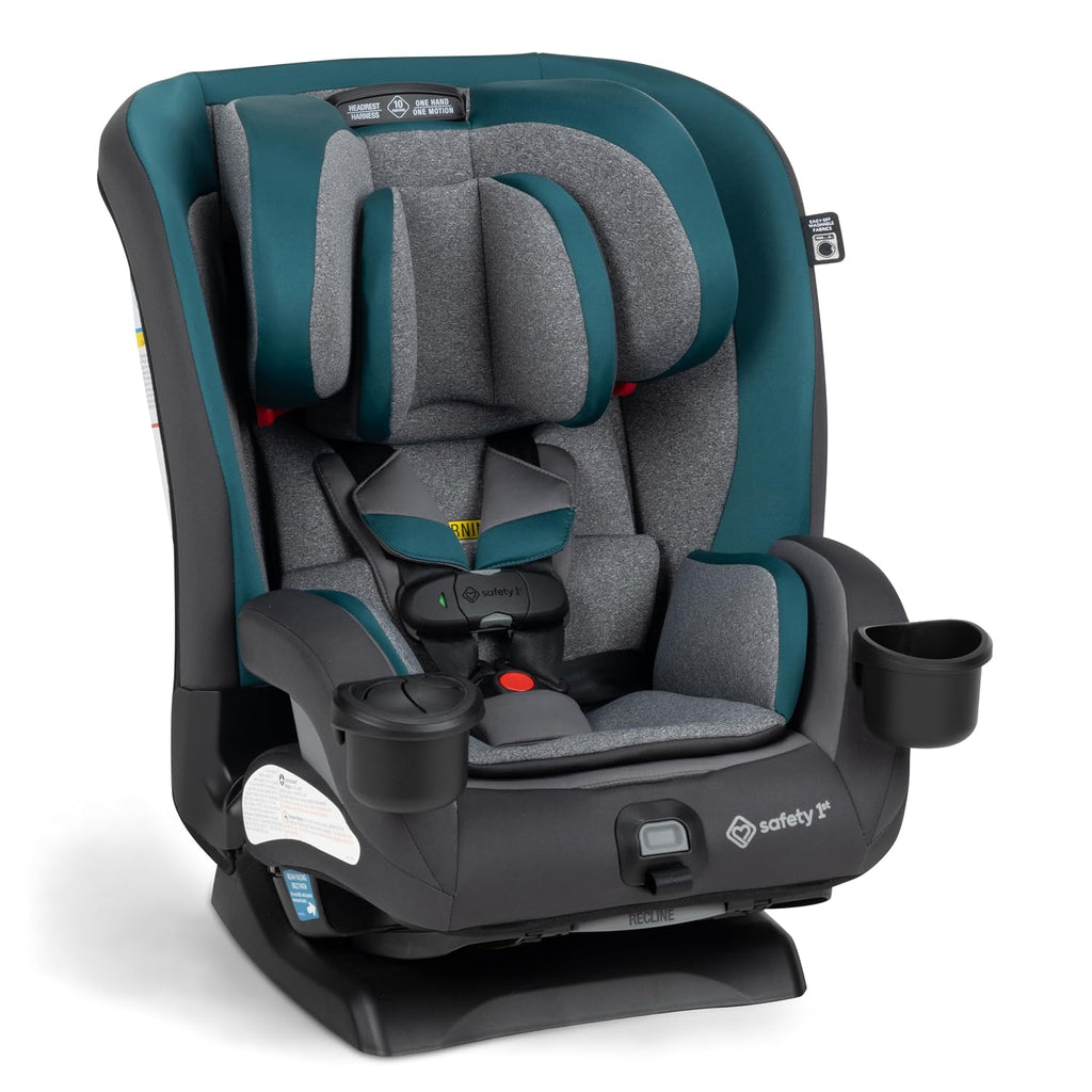 Safety 1st EverSlim 4-in-1 Convertible Car Seat, SecureTech Chest Clip, Ultra-Slim, 4-Mode Infant to Booster, Baby Car Seat, Fits 5-100 lbs, Memory Foam, Fiddlehead