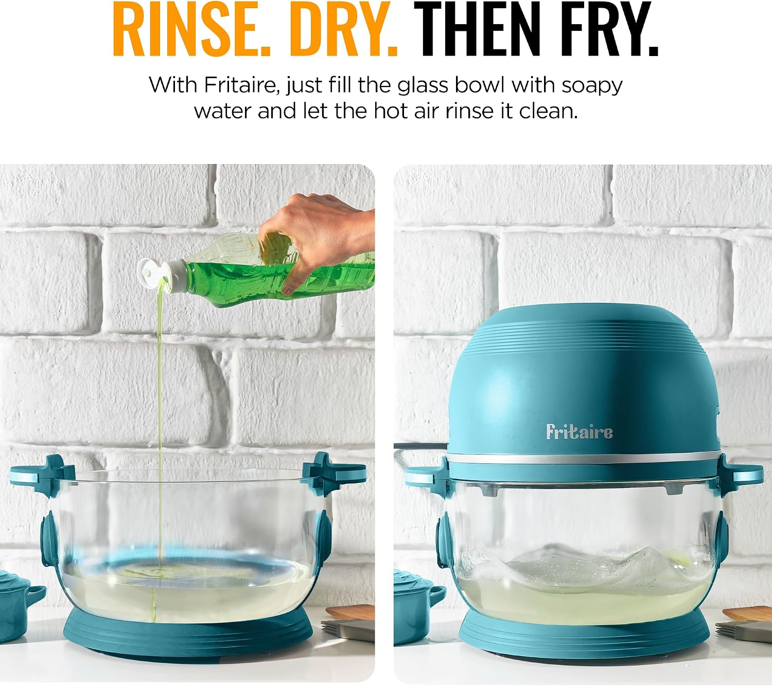 Non Toxic Air Fryer™ Pro | 9-in-1 Glass Air Fryer | Self-Cleaning | 5 Quart | Rotisserie and Tumbler | 400F Vortex For Even Cooking, BPA-Free Teflon Free, Recrisp, Roast, Bake, Sage