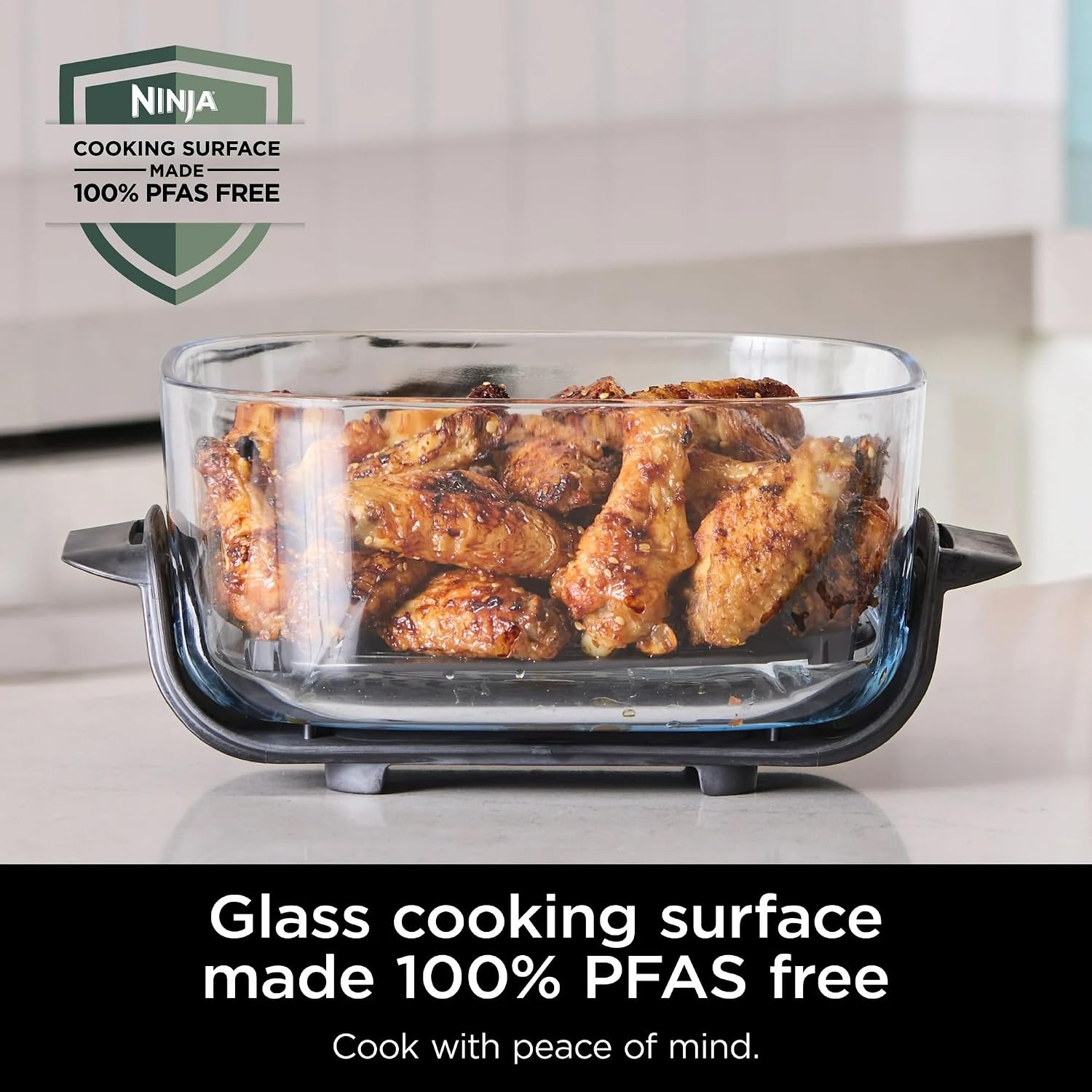 Ninja FN090 Crispi 3-in-1 4QT Portable Cooking System with TempWare Container, 1500W, Recrisp, Air Fry, & Max Crisp, Easy Storage, Crisper Plate, Lid, Cook, Serve & Store, White (Renewed)