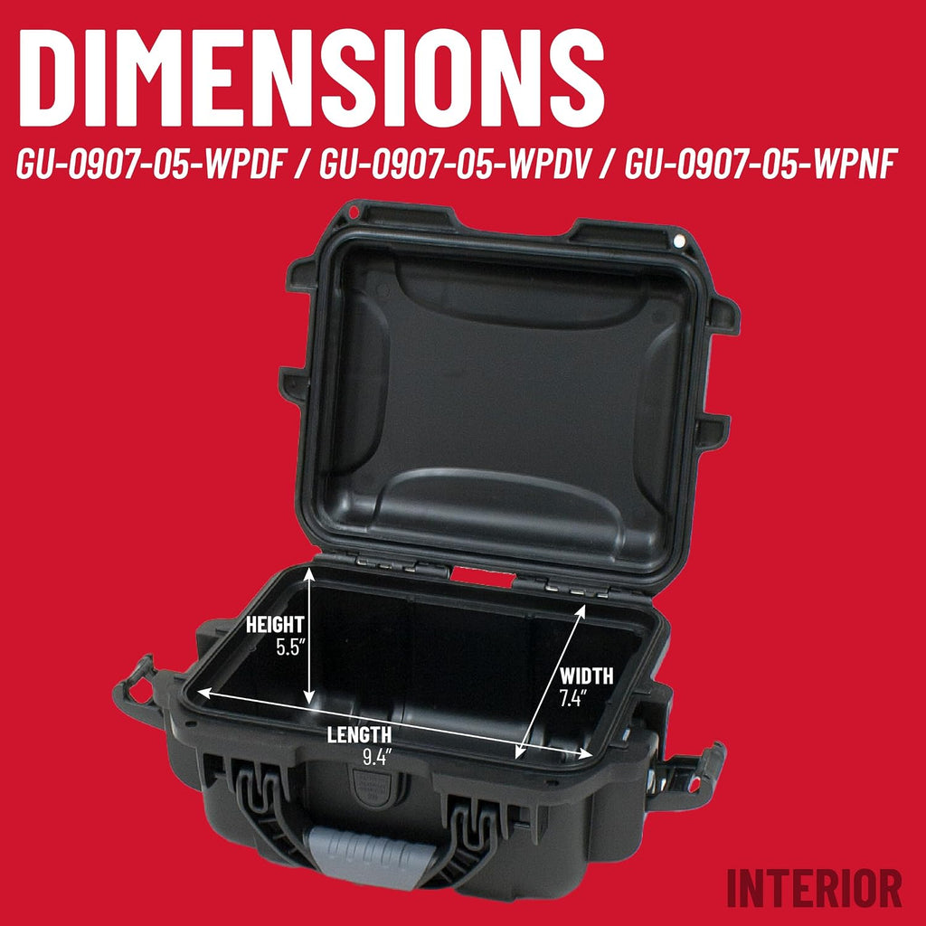 Gator Cases Titan Series Waterproof Utility/Equipment Case with Diced Foam Insert, 9.4' x 7.4' x 5.5' (GU-0907-05-WPDF)