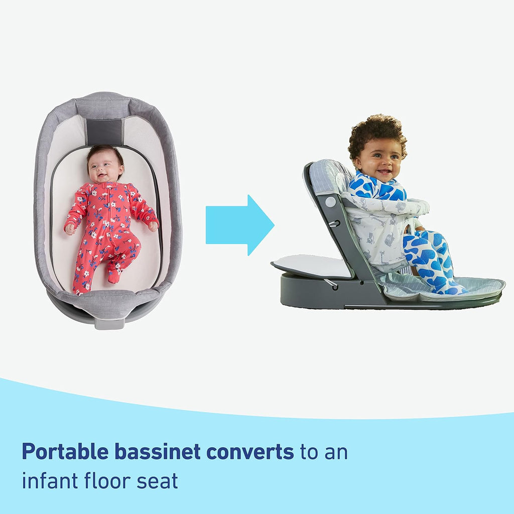 Graco® Pack 'n Play Sit 'N Grow Playard, Portable Infant Bassinet, Adjustable Seat, Built‑In Storage