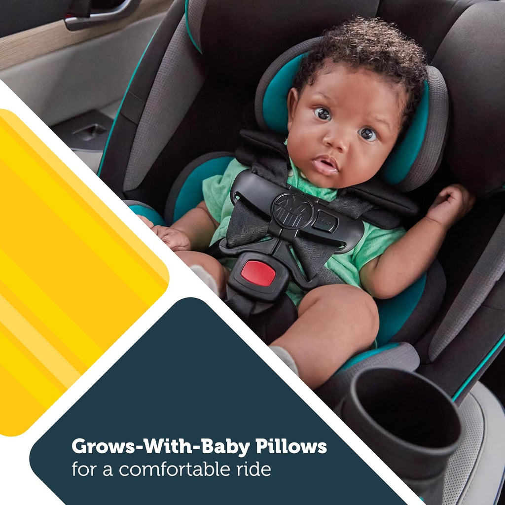 Safety 1st Grow and Go All-in-One Slim Convertible Car Seat, Rear Facing, 5-40 lbs, Forward Facing (30–65 lbs), High Back Booster Seat 40-100 pounds, Vineyard Girl