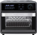 Kalorik MAXX® Touch 16 Quart Air Fryer Oven, 9-in-1 Air Fryer Toaster Oven Combo, 21 presets, 500°F, 5 Accessories, Recipe Book, 1600W, Black Stainless Steel, AFO 47804 BK