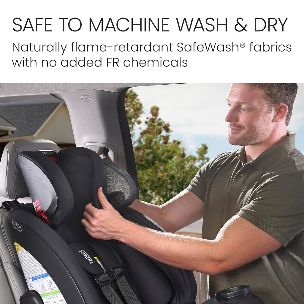 Britax One4Life All-in-One Car Seat, Up to 10 Years of Use, Rear Facing, Forward Facing, & Booster Modes, Extended Rear-Facing, ClickTight Installation & Breathable SafeWash Fabrics — Mineral Gray