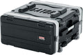 Gator Cases Lightweight Molded 4U Rack Case with Built-in Power Supply, Heavy Duty Latches, Retractable Tow Handle, and Recessed Wheels, 19.25' depth (GRR-4PL-US)