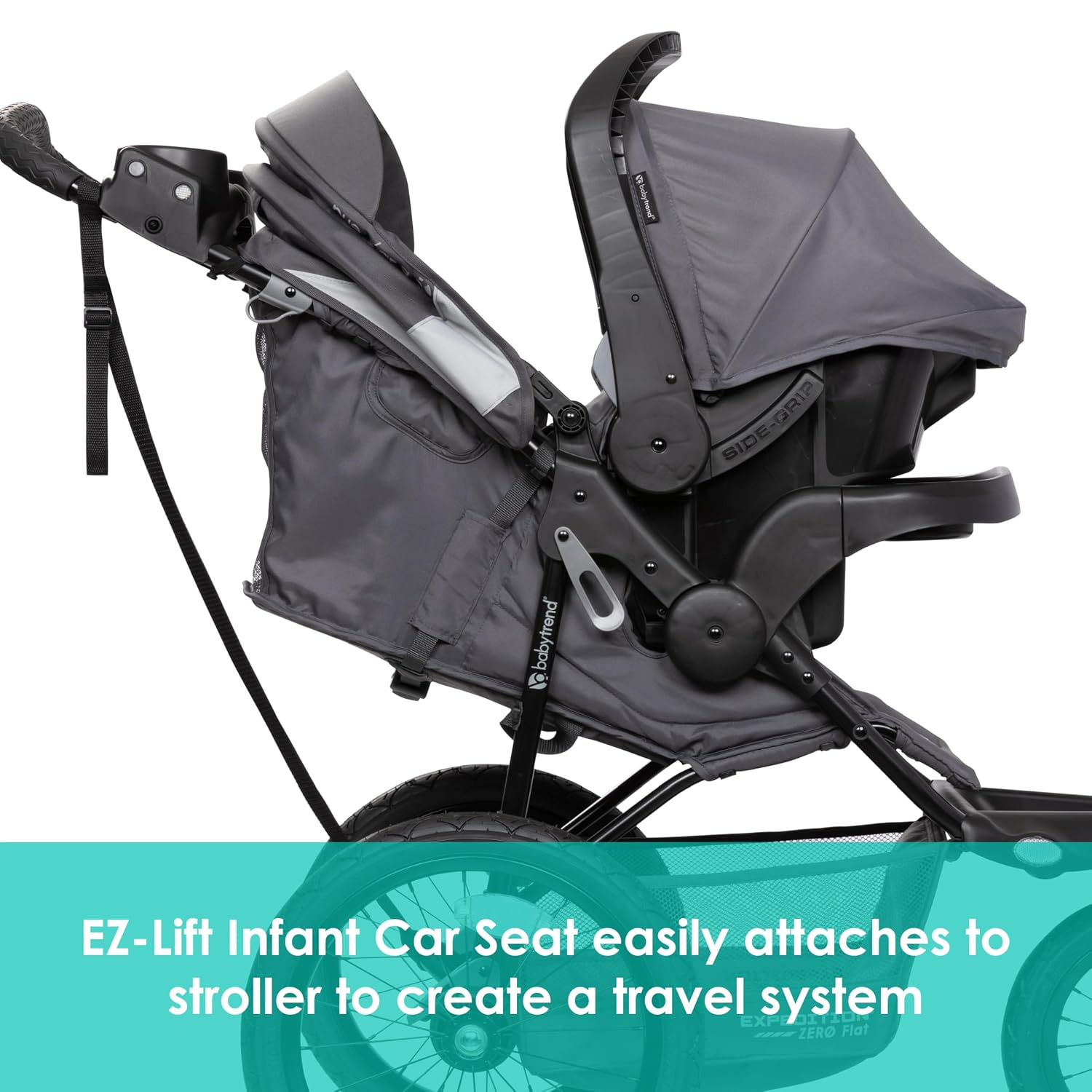 Baby Trend Expedition® Zero Flat Jogger Travel System with LED Lights, Dash Blue