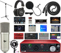 Focusrite Scarlett 4i4 4x4 USB Audio Interface Full Studio Recording Bundle with Condenser Microphone Pop Filter Mic Stand Studio Headphones XLR Cable and Music Production Software