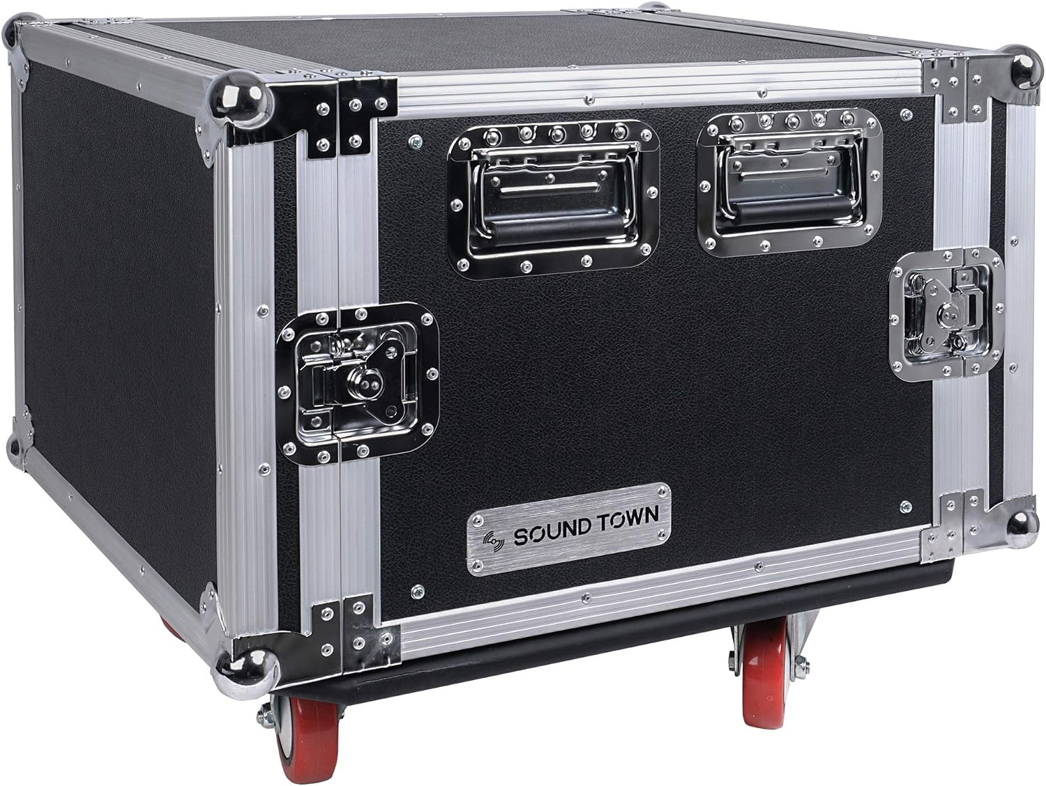 Sound Town PA DJ Combo with 8U Rack/Road ATA Case w/Casters, One 10 Outlet AC Power Conditioner/Sequencer (STRC-8PSA28)