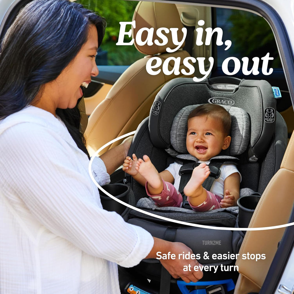 Graco® Turn2Me 3-in-1 Rotating Convertible Car Seat Rear to Forward Facing & Highback Booster Easy Installation Brighton