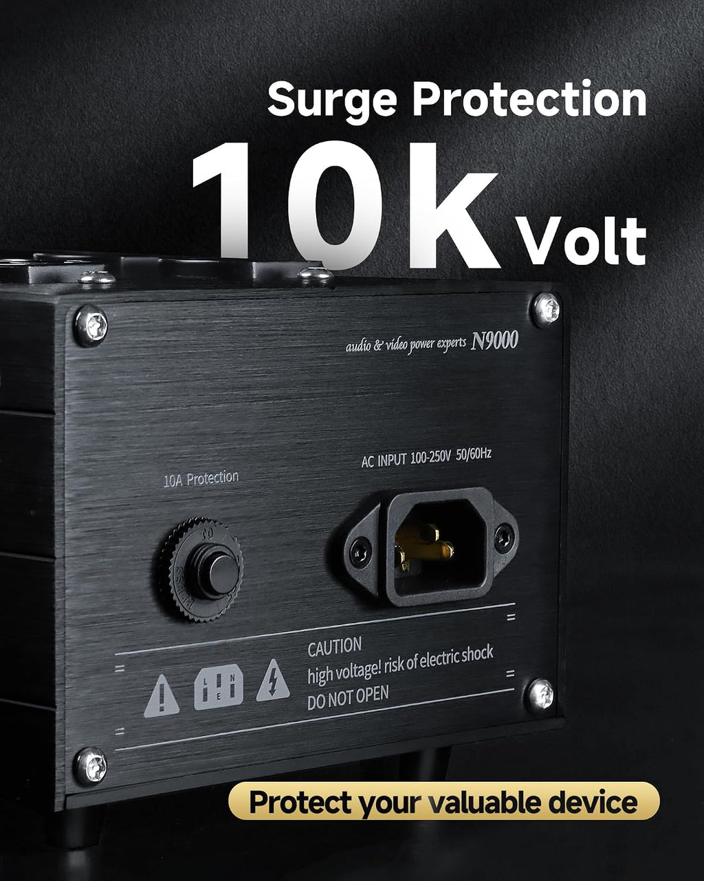 TODN HiFi Audio Power Cable and Power Conditioner with Filtered Outlets and Surge Protector for Home Theater