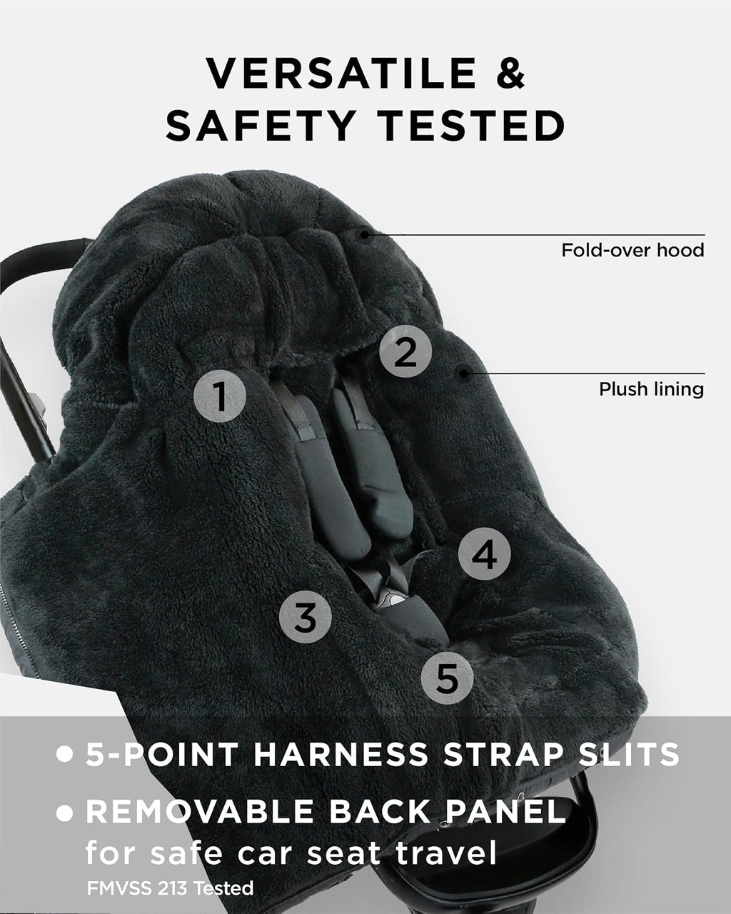 7AM Enfant Stroller Blanket 212 - Adjustable Baby Car Seat Zipped Blanket for Babies Winter, Unisex Multi Purpose Fleece Lined Warm Hooded Toddler Footmuff Water Repellent | (6M - 4T)