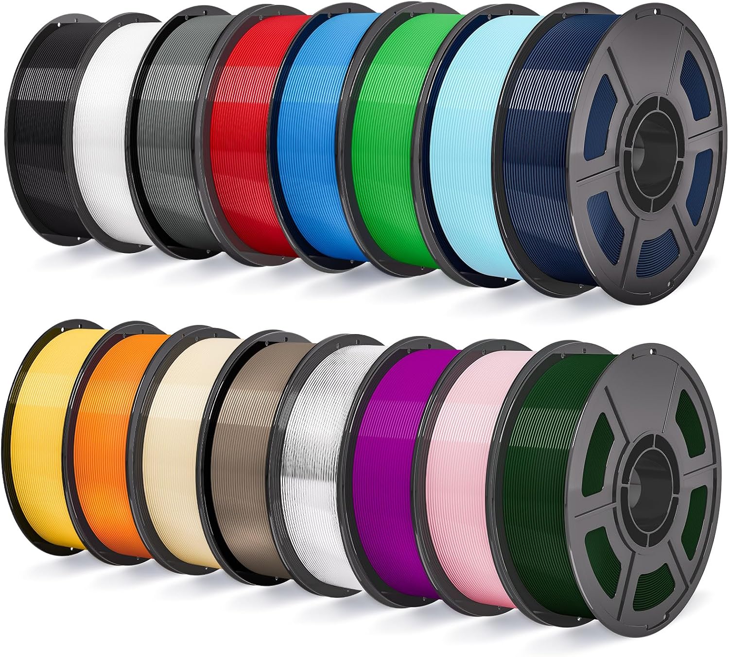 iSANMATE 16KG PETG Filament Bundle 1.75mm 3D Printer Filament,Accuracy +/- 0.02mm,Black White Gray Red Green Yellow Orange Blue Beige Amry Green Dark Blue Brown Transparent Pink Purple Sky Blue