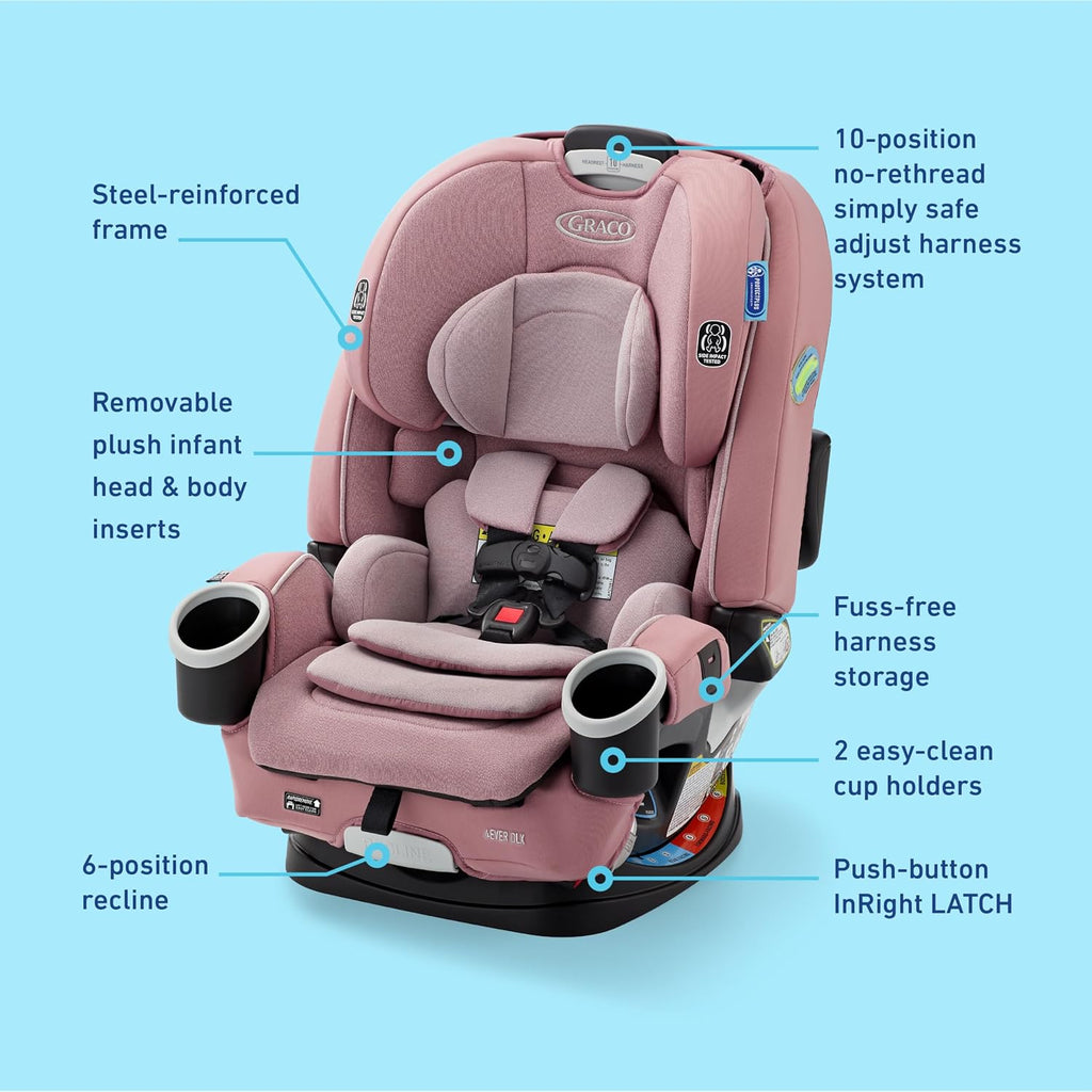 Graco® 4Ever DLX 4 in 1 Car Seat | Infant to Toddler Car Seat, Maven, Adaptable for 10 Years of Use, Size: 20x21.5x24 Inch