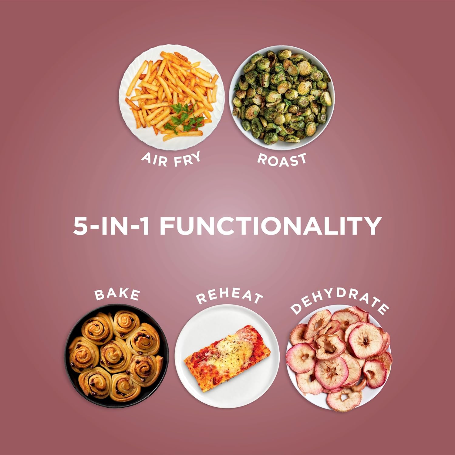 Ninja Air Fryer Pro 5-in-1 | 5 QT Capacity, Air Fry, Bake, Roast, Reheat, and Dehydrate, Air Crisp Technology | Nonstick Basket & Crisper Plate | Light Pink | AF142PK