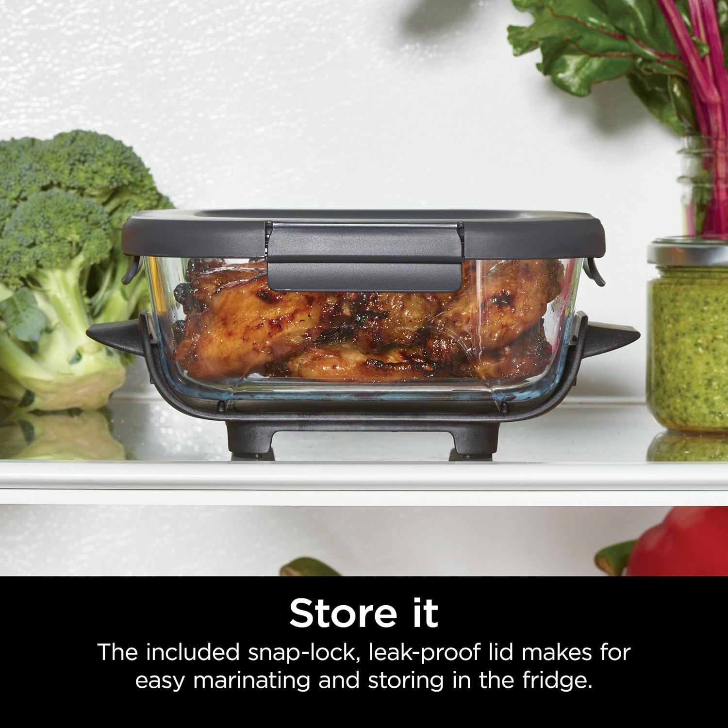 Ninja Air Fryer, 4QT Crispi System + 3 Containers with Storage Lids, Air Fryer, Microwave, Freezer & Dishwasher Safe, Non Toxic Portable Cooking System, Compatible with Ninja FN100 Crispi Series