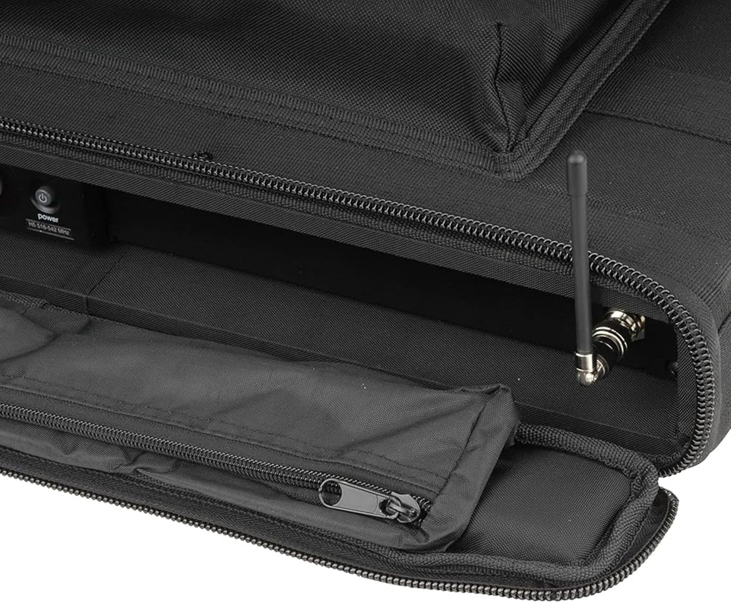 SKB Cases 1U Soft Rack Case for Wireless Microphone Systems with Steel Rails, Heavy Duty Zippers, Outer Pocket and Shoulder Straps, Black
