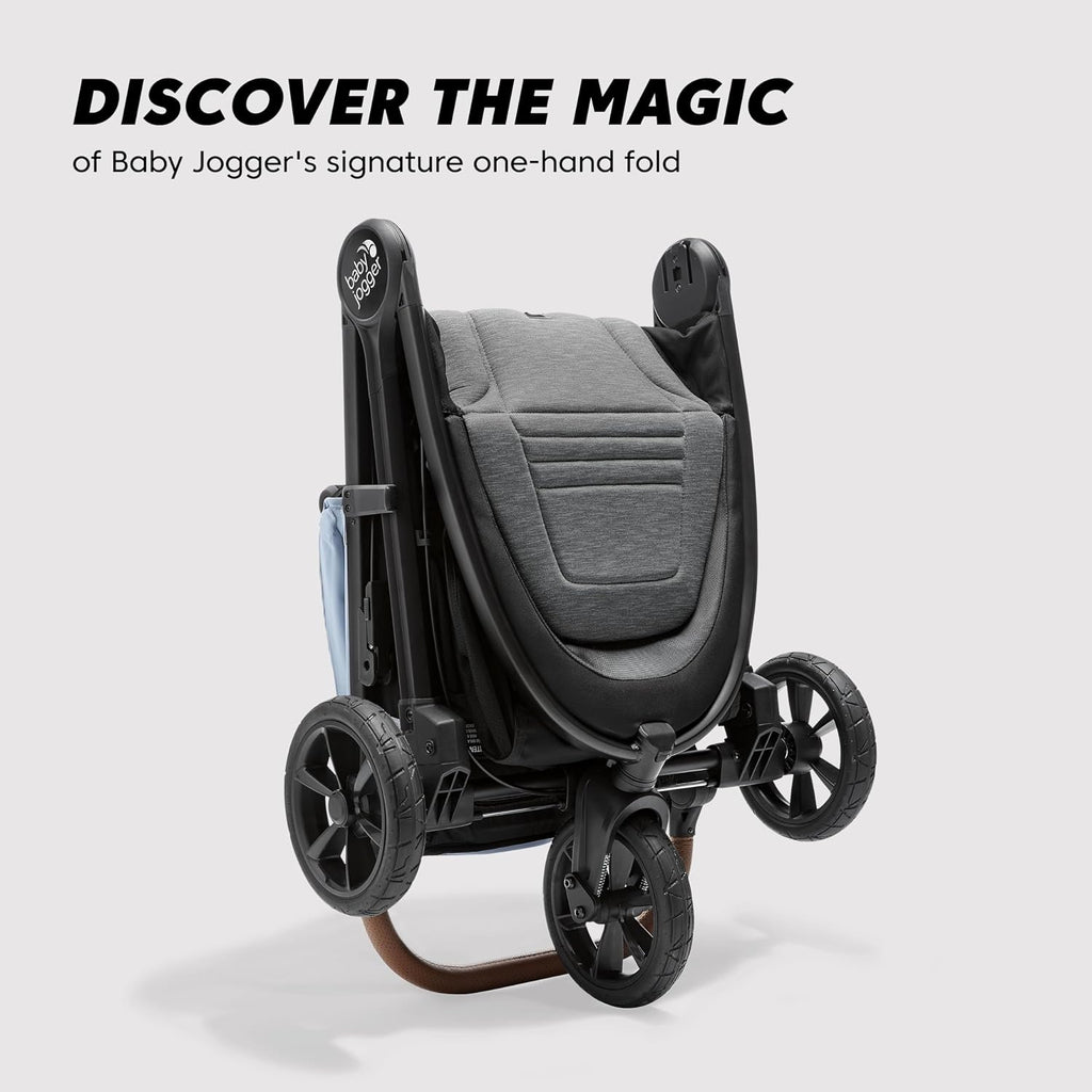 Baby Jogger® City Mini GT2 Single Stroller, Eco-Friendly Series, Baby Stroller with Four-Way Use with the Included Infant Car Seat Adapters, Leatherette Handle and Belly Bar, Slate Fog