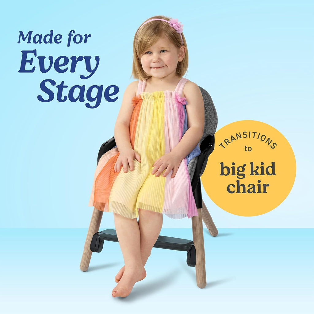 Graco Ready2Dine DLX 4-in-1 Highchair, Portable High Chair with 4 Growing Stages, Foldable Baby High Chair, Toddler Feeding Seat, Youth Stool, and Big Kid Seat, Hazen