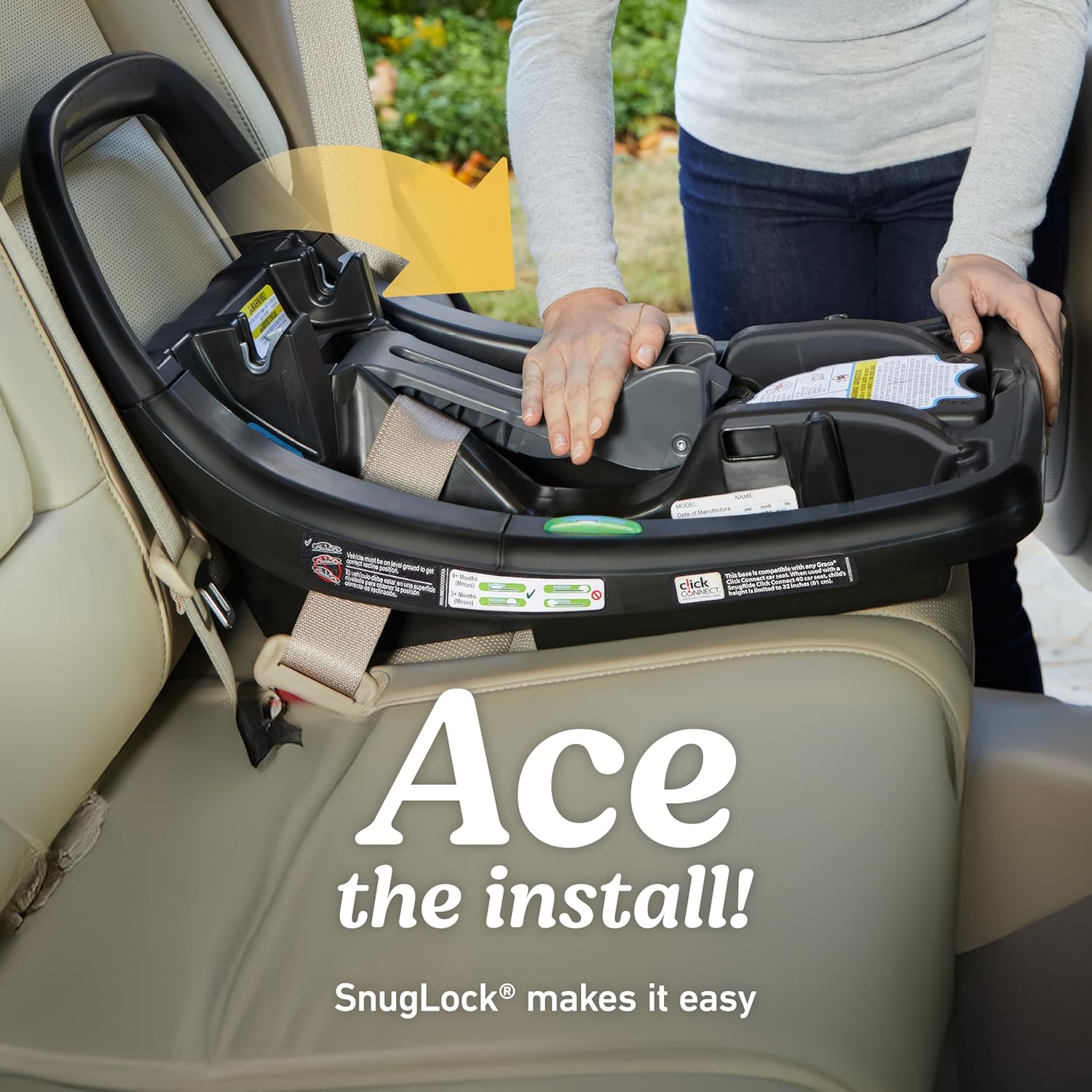 Graco® SnugRide SnugFit DLX Infant Car Seat, Baby Car Seat with Anti Rebound Bar for Extra Safety, SnugLock Easy Install Carseat, Baby Registry Must Have, Gift for New Parents, Maison