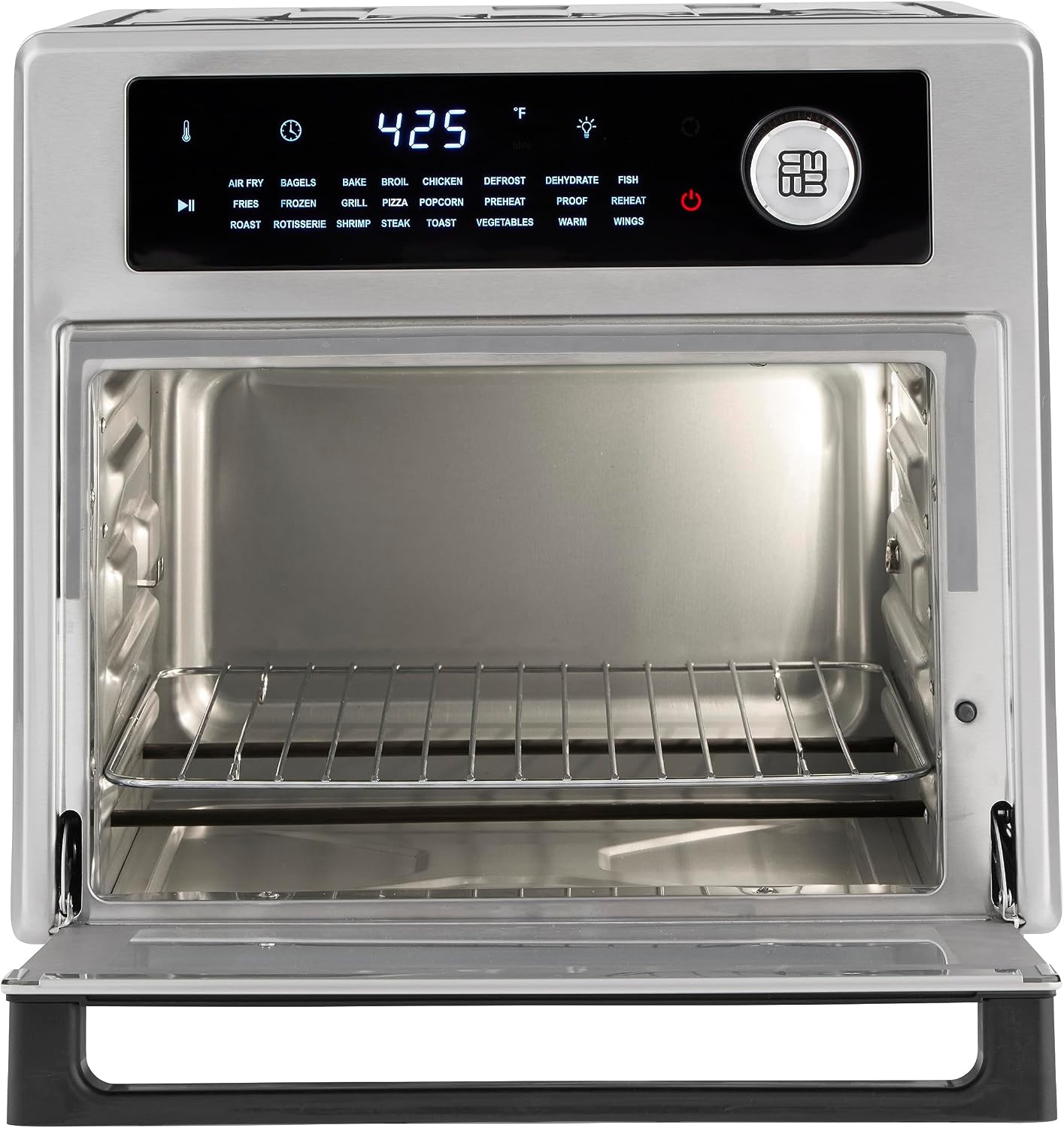 West Bend XL Air Fryer Oven 26-Quart with Digital Controls Easy-View Door and 24 Cooking Presets, Includes Nine Accessories, 1700-Watts, Metallic