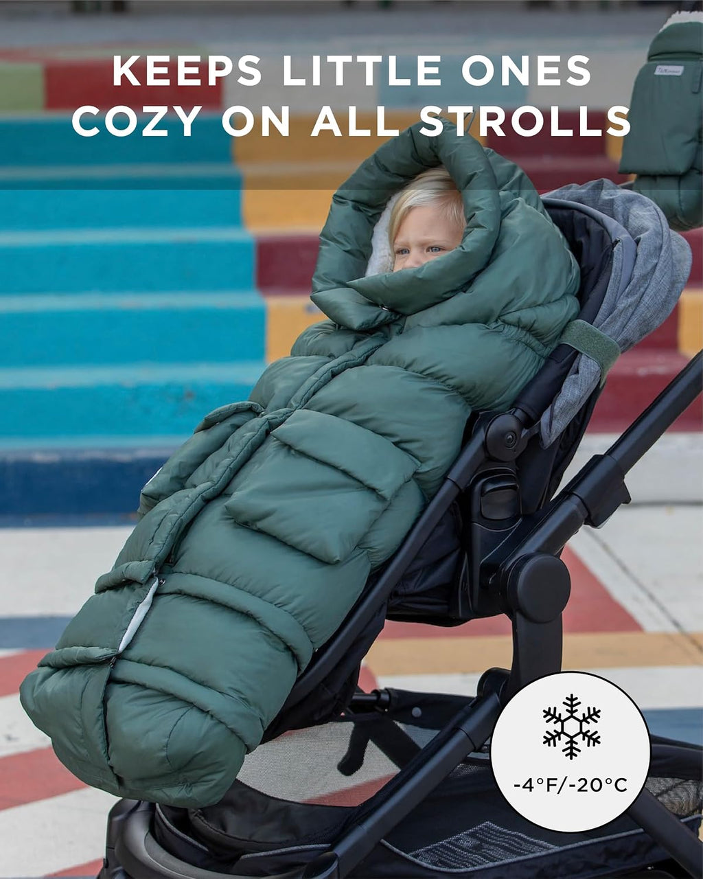 7AM Enfant Stroller Blanket 212 - Adjustable Baby Car Seat Zipped Blanket for Babies Winter, Unisex Multi Purpose Fleece Lined Warm Hooded Toddler Footmuff Water Repellent | (6M - 4T)