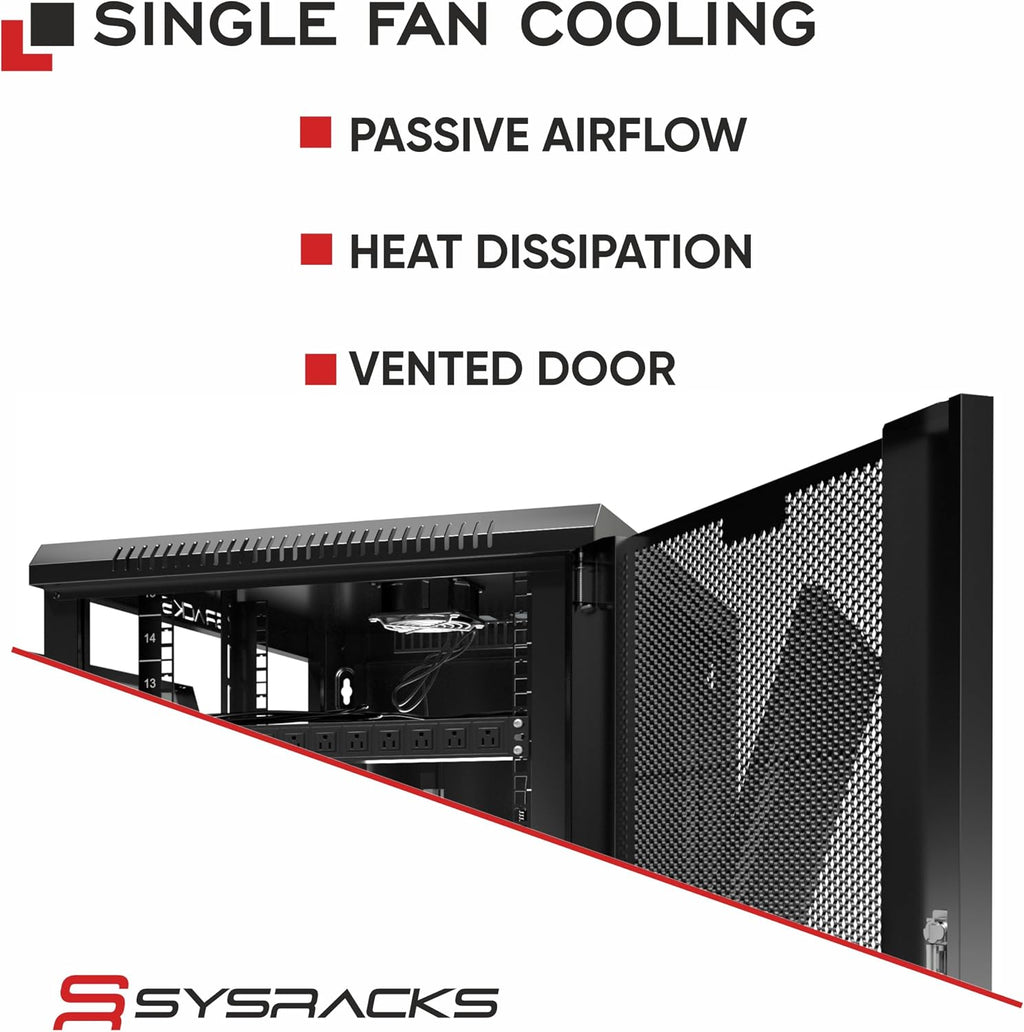 18U Wall Mount Server Rack Cabinet, 19' Enclosed Network & IT Rack, 24' Deep, Locking Mesh Door