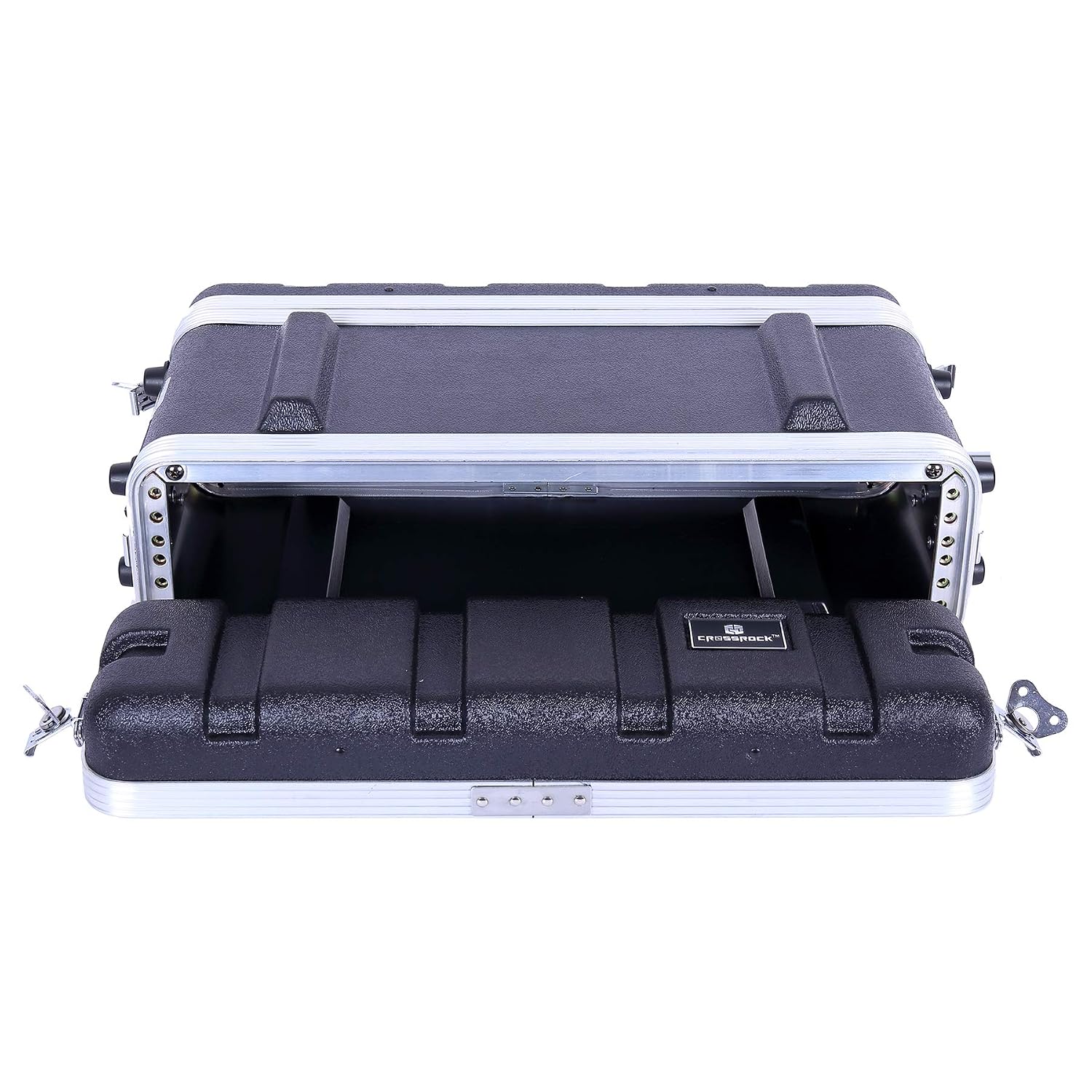 Crossrock Stackable 2U Rack Case, Strong Molded with Heavy Duty Hardware, Shallow 14.25' Depth(CRA8602US)