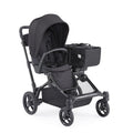 Contours Element Side-by-Side Convertible Toddler and Baby Stroller Single-to-Double, Reversible Seating Options, Infant Seat Compatible, Spacious Storage, UPF 50 Sun Canopy - Stealth Black