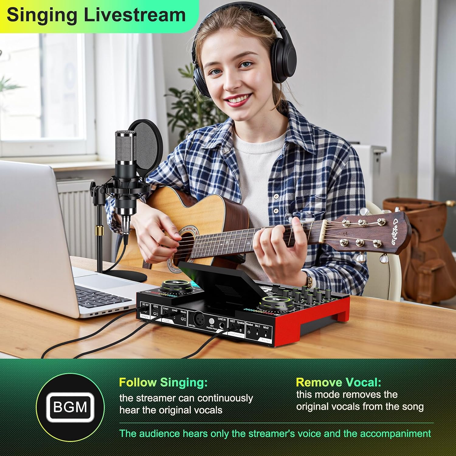 neculogy G10 Podcast Equipment Bundled with Audio Mixer Integrated Podcast Production Studio, Equipped with P15 Microphone, Used for Live Streaming, Podcast Recording PC,YouTube Recording