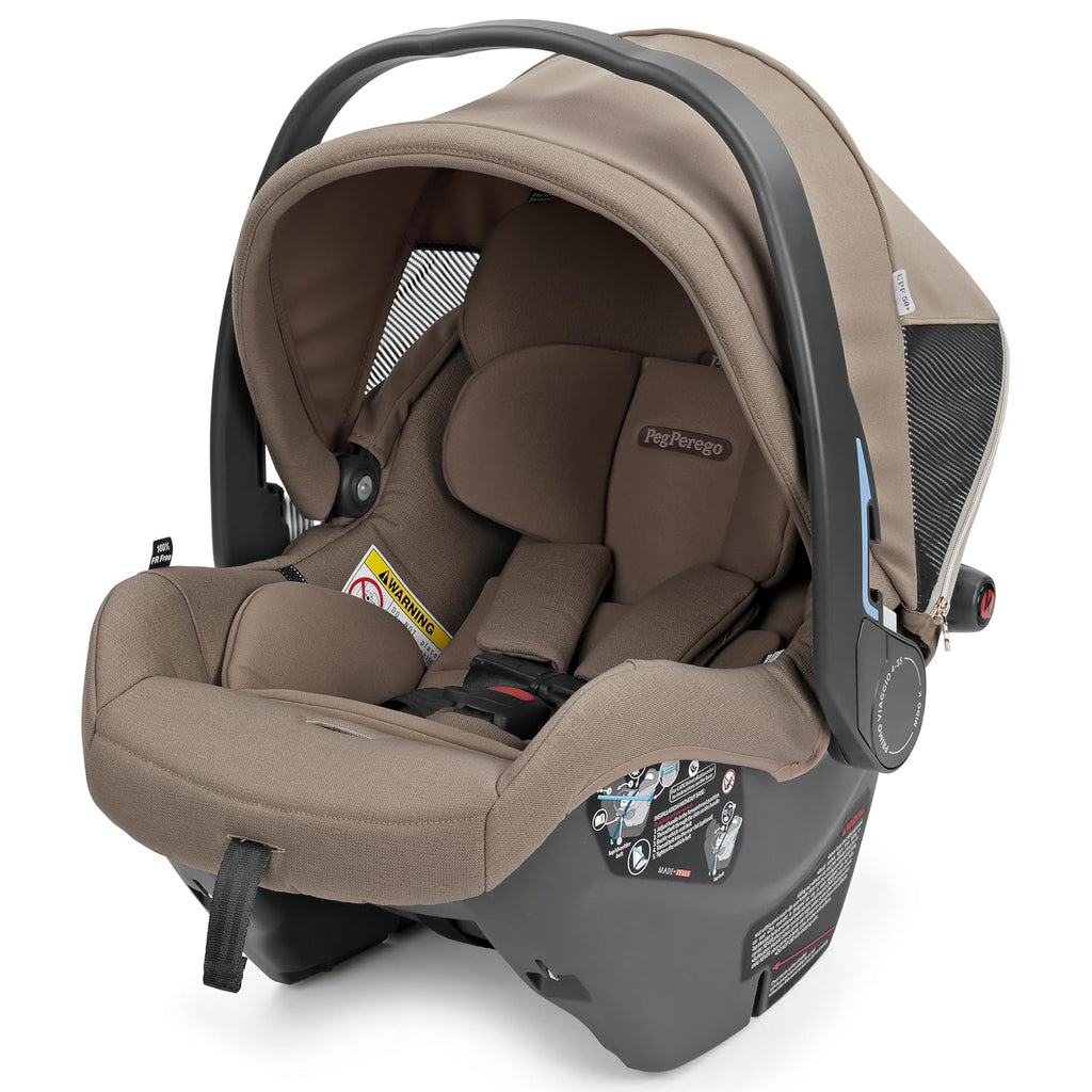 Peg Perego Primo Viaggio Nido - Rear Facing Infant Car Seat - Includes Base with Load Leg & Anti-Rebound Bar - for Babies 4 to 30 lbs - Made in Italy - Pine Bark