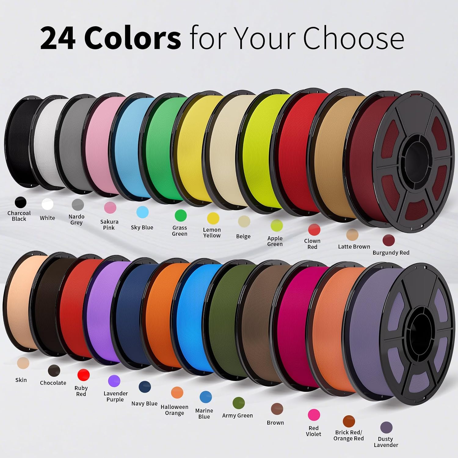 iSANMATE 12KG Matte PLA Filament Bundle 1.75MM,PLA Bundle,Multicolor Bulk for Most 3D Printer,Black White Grey Beige Skin Navy Blue Army Green Brown Chocolate Latte Brown Orange Red Burgundy Red