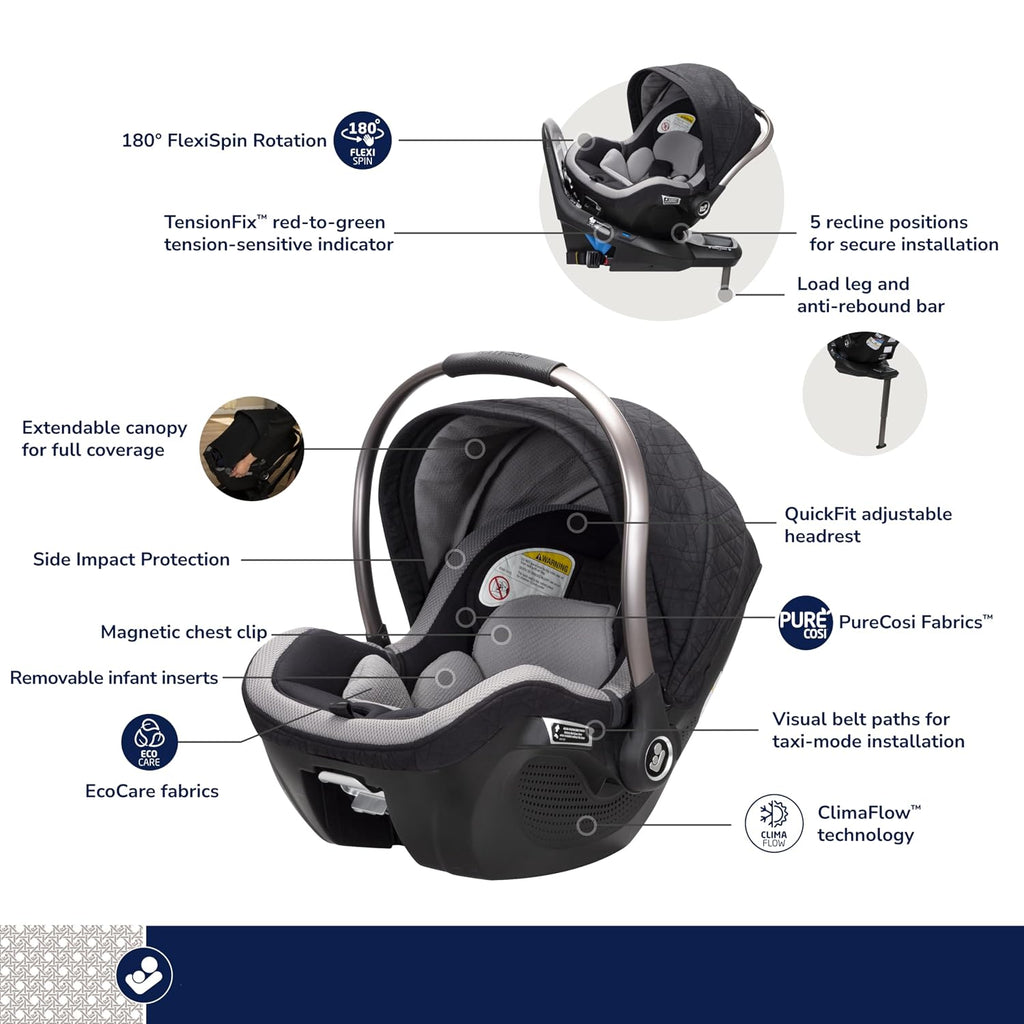 Maxi-Cosi Peri 180° Rotating Infant Car Seat, Onyx Heritage