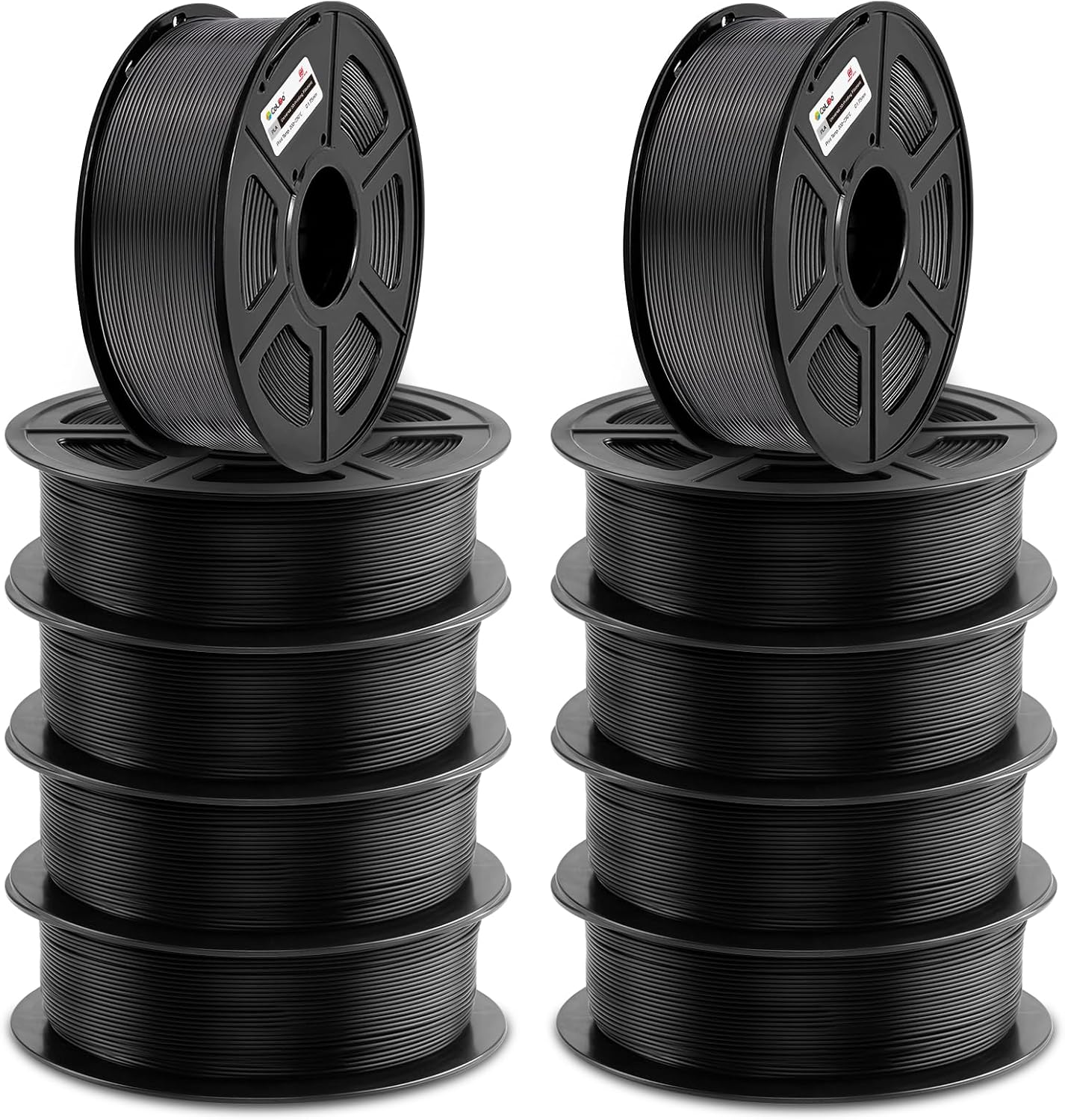 COLIDO 3D Printer Filament PLA, 1.75mm PLA Filament with +/- 0.02mm Precision, Compatible with Most FDM 3D Printers,Quality Vacuum-Sealed Consumables,1kg Spool(2.2lbs), Black- 10 Packs