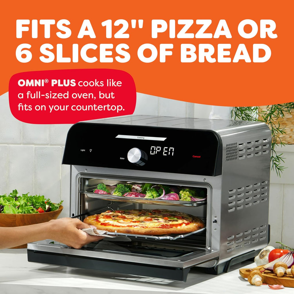 Instant Pot Omni Plus 19QT/18L Toaster Oven Air Fryer, 10-in-1 Functions, Fits 12' Pizza, Crisp, Broil, Bake, Roast, Toast, Warm, Convection, 100+ In-App Recipes, from the Makers of Instant Pot, Black