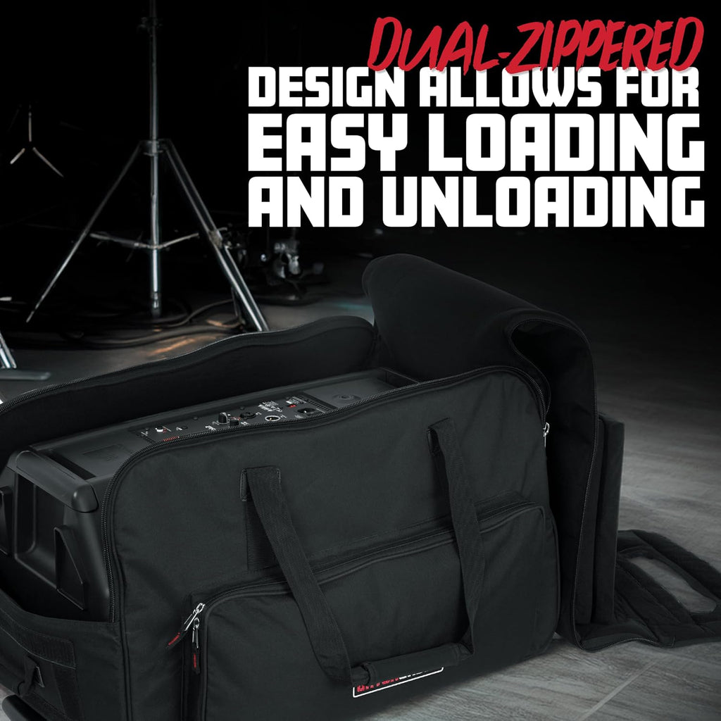 Gator Cases Rolling Speaker Bag for Large Format 12' Loudspeakers with Retractable Pull Handle (GPA-712LG)