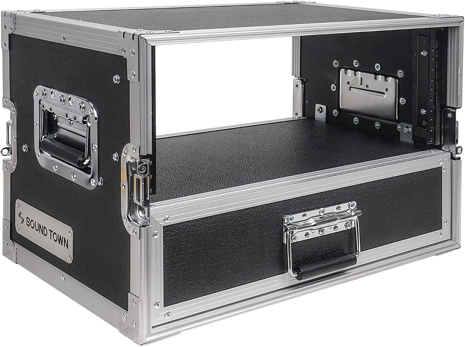 Sound Town 4U Rack Case with 2U Rack Drawer for 19' Amps/Mixers/Microphone Receivers (STRC-4U2DR)